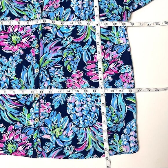 Lilly Pulitzer Women's Dakota Blouse Top In Pineapple Paradise Size S - Picture 8 of 11